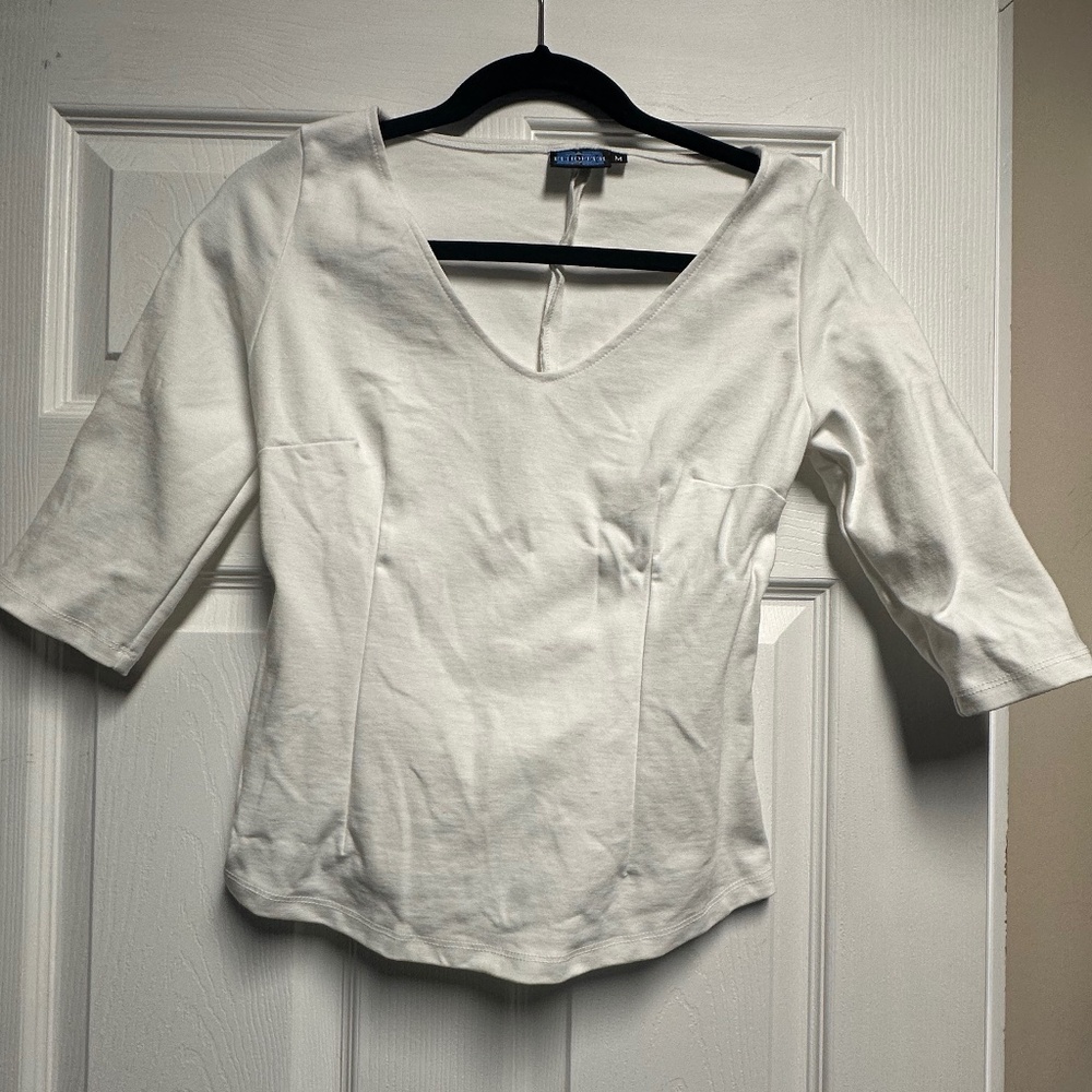 Retired Essential Catherine V-Neck Top White medium